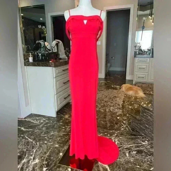 NWT- LOVERS AND FRIENDS Cece Gown in Red Rose- Size-medium - Picture 4 of 11